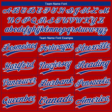 Charger l'image dans la galerie, Custom Red White Pinstripe Royal Star Raglan Sleeves Two-Button Unisex Softball Jersey
