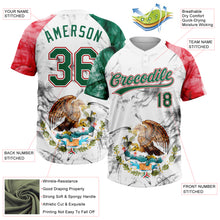 Charger l'image dans la galerie, Custom White Kelly Green-Red Mexico Two-Button Unisex Softball Jersey

