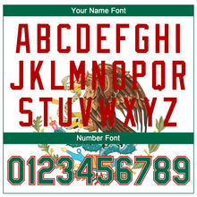 Загрузить изображение в средство просмотра галереи, Custom Kelly Green Red-White Mexico Two-Button Unisex Softball Jersey
