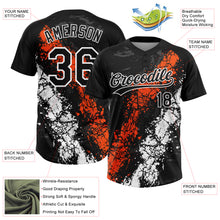 Charger l'image dans la galerie, Custom Black Orange-White Dripping Splatter Cracked Texture Two-Button Unisex Softball Jersey
