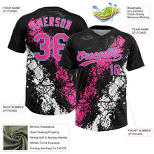 Load image into Gallery viewer, Custom Black Pink White-Light Blue Dripping Splatter Cracked Texture Two-Button Unisex Softball Jersey
