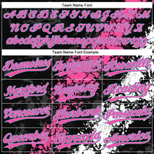 Load image into Gallery viewer, Custom Black Pink White-Light Blue Dripping Splatter Cracked Texture Two-Button Unisex Softball Jersey
