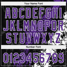 Load image into Gallery viewer, Custom Black Purple-White Dripping Splatter Cracked Texture Two-Button Unisex Softball Jersey
