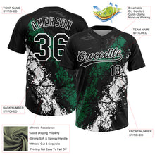 Charger l'image dans la galerie, Custom Black Kelly Green-White Dripping Splatter Cracked Texture Two-Button Unisex Softball Jersey
