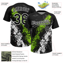 Load image into Gallery viewer, Custom Black Neon Green-White Dripping Splatter Cracked Texture Two-Button Unisex Softball Jersey
