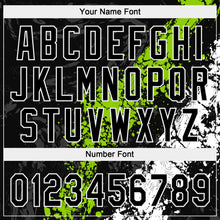 Load image into Gallery viewer, Custom Black Neon Green-White Dripping Splatter Cracked Texture Two-Button Unisex Softball Jersey
