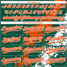 Charger l'image dans la galerie, Custom Kelly Green Orange-White Dripping Splatter Cracked Texture Two-Button Unisex Softball Jersey
