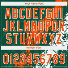 Charger l'image dans la galerie, Custom Kelly Green Orange-White Dripping Splatter Cracked Texture Two-Button Unisex Softball Jersey
