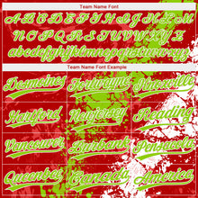 Laden Sie das Bild in den Galerie-Viewer, Custom Red Neon Green-White Dripping Splatter Cracked Texture Two-Button Unisex Softball Jersey
