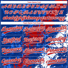 Charger l'image dans la galerie, Custom Royal Red-White Dripping Splatter Cracked Texture Two-Button Unisex Softball Jersey
