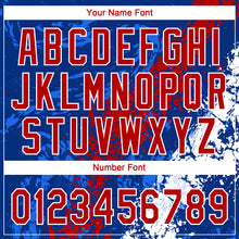 Charger l'image dans la galerie, Custom Royal Red-White Dripping Splatter Cracked Texture Two-Button Unisex Softball Jersey
