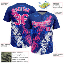 Charger l'image dans la galerie, Custom Royal Pink-White Dripping Splatter Cracked Texture Two-Button Unisex Softball Jersey
