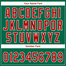 Charger l'image dans la galerie, Custom Kelly Green Red-White Ethnic Aztec Mexican Heritage Two-Button Unisex Softball Jersey
