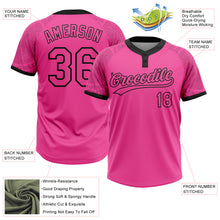 Charger l'image dans la galerie, Custom Pink Black Ethnic Aztec Mexican Heritage Two-Button Unisex Softball Jersey
