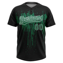 Загрузить изображение в средство просмотра галереи, Custom Black Kelly Green-White Dripping Splatter Paint Two-Button Unisex Softball Jersey
