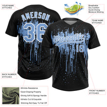 Загрузить изображение в средство просмотра галереи, Custom Black Light Blue-White Dripping Splatter Paint Two-Button Unisex Softball Jersey
