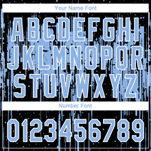 Загрузить изображение в средство просмотра галереи, Custom Black Light Blue-White Dripping Splatter Paint Two-Button Unisex Softball Jersey
