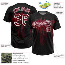 Загрузить изображение в средство просмотра галереи, Custom Black Crimson-White Dripping Splatter Paint Two-Button Unisex Softball Jersey
