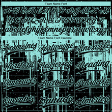 Загрузить изображение в средство просмотра галереи, Custom Black Ice Blue Dripping Splatter Paint Two-Button Unisex Softball Jersey
