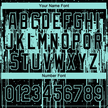 Загрузить изображение в средство просмотра галереи, Custom Black Ice Blue Dripping Splatter Paint Two-Button Unisex Softball Jersey
