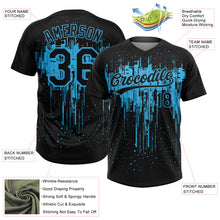 Загрузить изображение в средство просмотра галереи, Custom Black Sky Blue Dripping Splatter Paint Two-Button Unisex Softball Jersey
