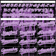 Load image into Gallery viewer, Custom Black Medium Purple-White Dripping Splatter Paint Two-Button Unisex Softball Jersey
