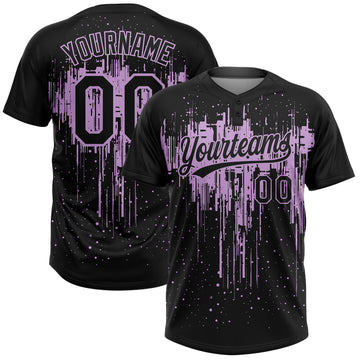 Custom Black Light Purple Dripping Splatter Paint Two-Button Unisex Softball Jersey