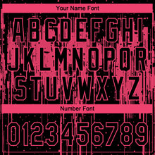 Загрузить изображение в средство просмотра галереи, Custom Black Neon Pink Dripping Splatter Paint Two-Button Unisex Softball Jersey
