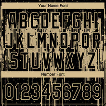 Laden Sie das Bild in den Galerie-Viewer, Custom Black Vegas Gold Dripping Splatter Paint Two-Button Unisex Softball Jersey
