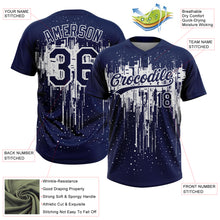 Charger l'image dans la galerie, Custom Navy White Dripping Splatter Paint Two-Button Unisex Softball Jersey
