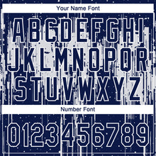 Charger l'image dans la galerie, Custom Navy White Dripping Splatter Paint Two-Button Unisex Softball Jersey
