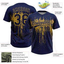 Загрузить изображение в средство просмотра галереи, Custom Navy Old Gold Dripping Splatter Paint Two-Button Unisex Softball Jersey
