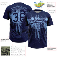 Загрузить изображение в средство просмотра галереи, Custom Navy Light Blue Dripping Splatter Paint Two-Button Unisex Softball Jersey

