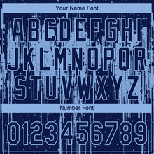 Загрузить изображение в средство просмотра галереи, Custom Navy Light Blue Dripping Splatter Paint Two-Button Unisex Softball Jersey
