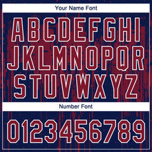 Загрузить изображение в средство просмотра галереи, Custom Navy Crimson-White Dripping Splatter Paint Two-Button Unisex Softball Jersey
