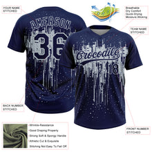 Загрузить изображение в средство просмотра галереи, Custom Navy Silver Dripping Splatter Paint Two-Button Unisex Softball Jersey

