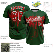 Загрузить изображение в средство просмотра галереи, Custom Green Red-White Dripping Splatter Paint Two-Button Unisex Softball Jersey

