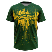 Загрузить изображение в средство просмотра галереи, Custom Green Yellow Dripping Splatter Paint Two-Button Unisex Softball Jersey
