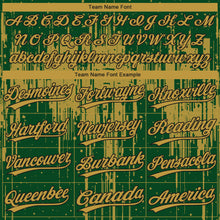 Charger l'image dans la galerie, Custom Green Old Gold-Black Dripping Splatter Paint Two-Button Unisex Softball Jersey
