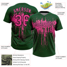 Загрузить изображение в средство просмотра галереи, Custom Green Pink-Black Dripping Splatter Paint Two-Button Unisex Softball Jersey
