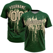 Charger l'image dans la galerie, Custom Green Cream-Black Dripping Splatter Paint Two-Button Unisex Softball Jersey
