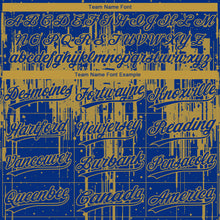 Загрузить изображение в средство просмотра галереи, Custom Royal Old Gold Dripping Splatter Paint Two-Button Unisex Softball Jersey
