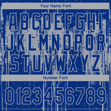 Load image into Gallery viewer, Custom Royal Gray Dripping Splatter Paint Two-Button Unisex Softball Jersey
