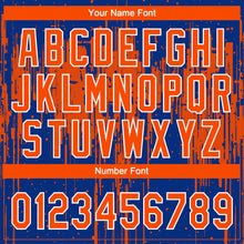 Load image into Gallery viewer, Custom Royal Orange-White Dripping Splatter Paint Two-Button Unisex Softball Jersey
