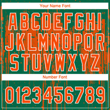 Загрузить изображение в средство просмотра галереи, Custom Kelly Green Orange-White Dripping Splatter Paint Two-Button Unisex Softball Jersey
