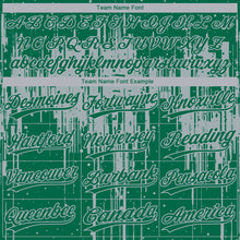 Загрузить изображение в средство просмотра галереи, Custom Kelly Green Gray Dripping Splatter Paint Two-Button Unisex Softball Jersey
