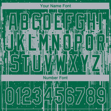 Загрузить изображение в средство просмотра галереи, Custom Kelly Green Gray Dripping Splatter Paint Two-Button Unisex Softball Jersey
