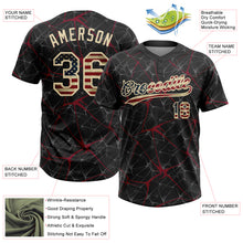 Laden Sie das Bild in den Galerie-Viewer, Custom Black Vintage USA Flag Crimson-Cream 3D Pattern Design Abstract Network Two-Button Unisex Softball Jersey
