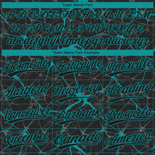 Load image into Gallery viewer, Custom Black Teal 3D Pattern Design Abstract Network Two-Button Unisex Softball Jersey
