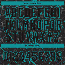 Load image into Gallery viewer, Custom Black Teal 3D Pattern Design Abstract Network Two-Button Unisex Softball Jersey
